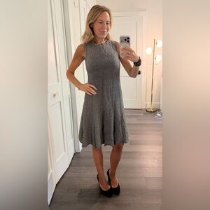 AKRIS PUNTO Silk Monochrome Zigzag Fit & Flare Chevron Dress Size US 6